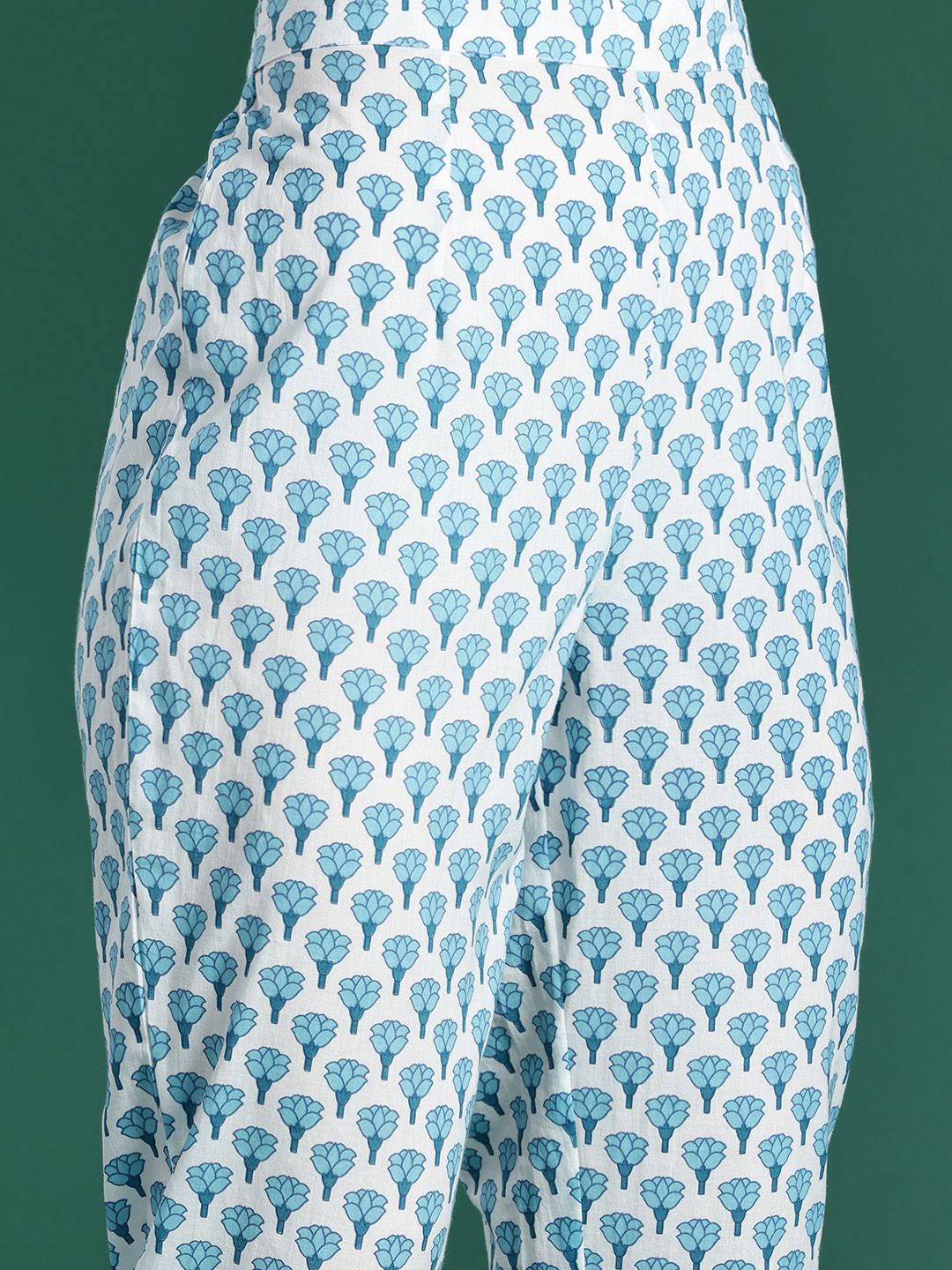 Dhiyona IE Floral Printed Empire Pure Cotton Kurta with Trousers & Dupatta