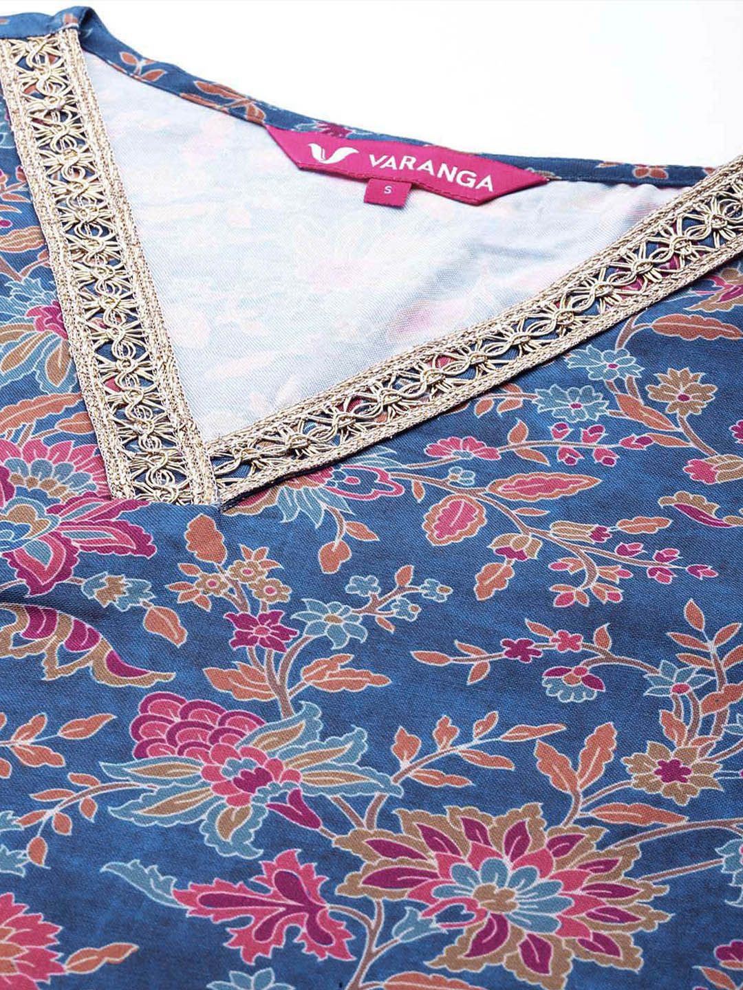 Dhiyona VA Women's Paisley Printed Woolen Kurta Paired with Trousers & Printed Dupatta