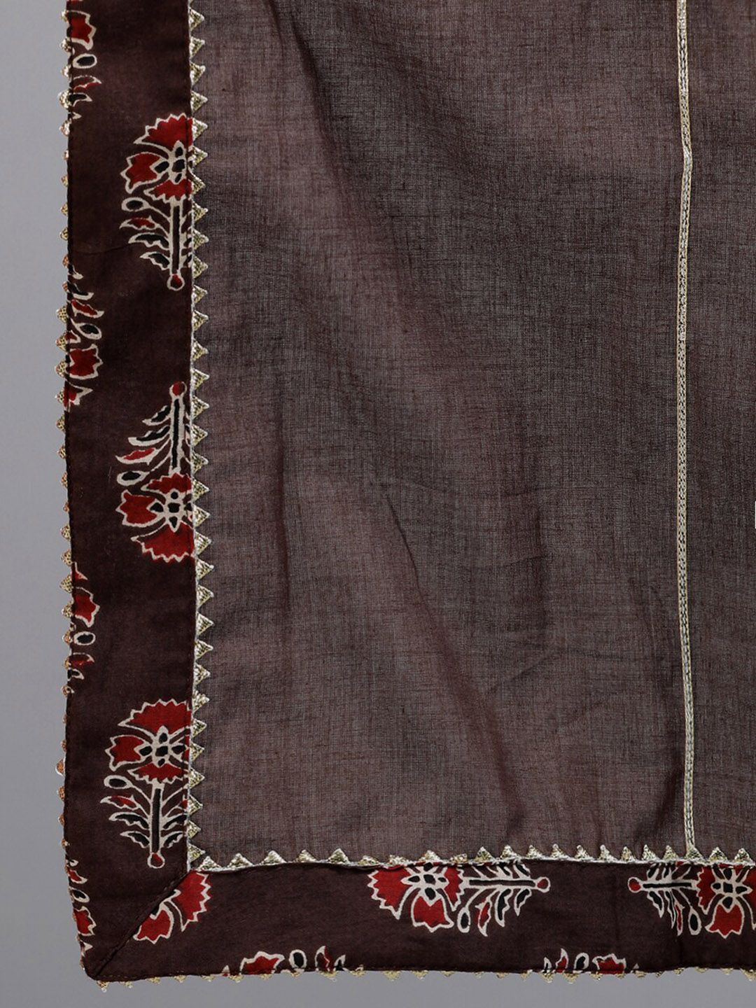 Dhiyona IS Women's Floral Printed Empire Gotta Patti Pure Cotton Kurta with Sharara & With Dupatta