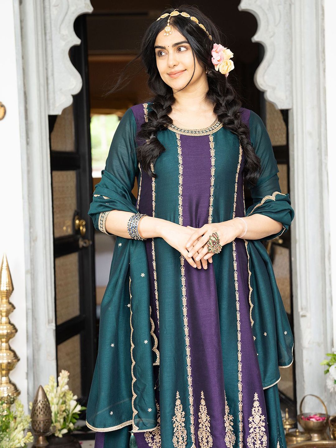 Dhiyona CH Embroidered Anarkali Kurta Set with Dupatta