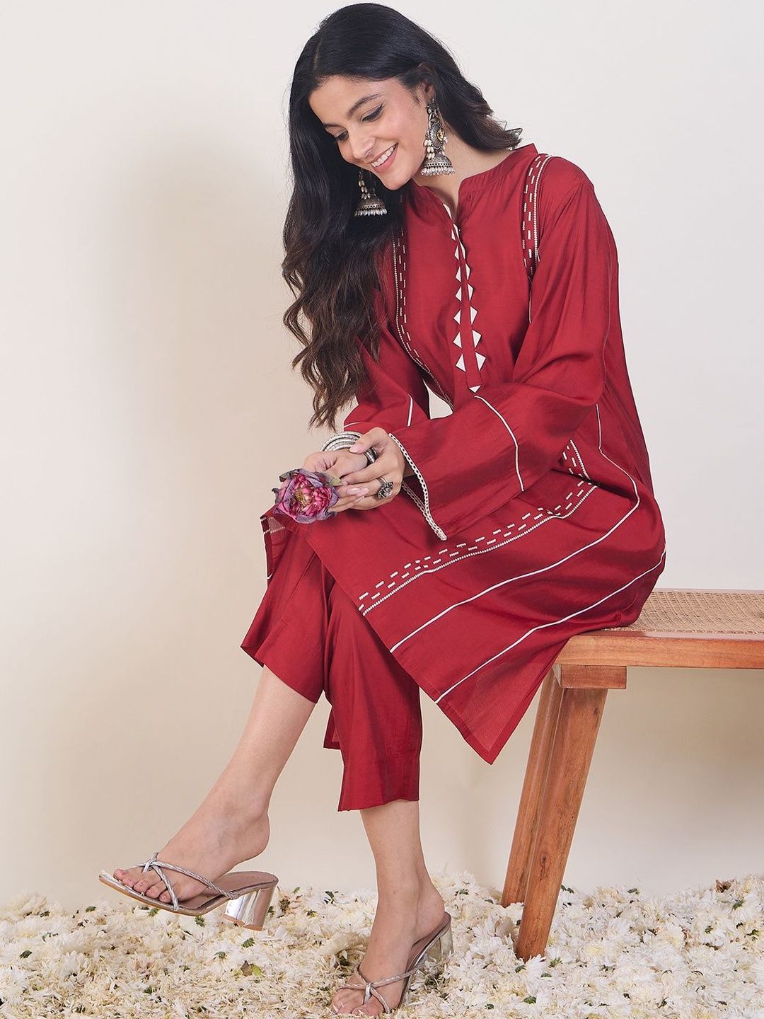 Dhiyona IE Embroidered Top With Trousers
