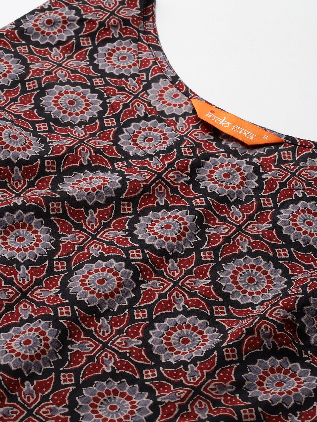 Dhiyona IE Ajrakh Printed Regular Pure Cotton Kurta with Salwar