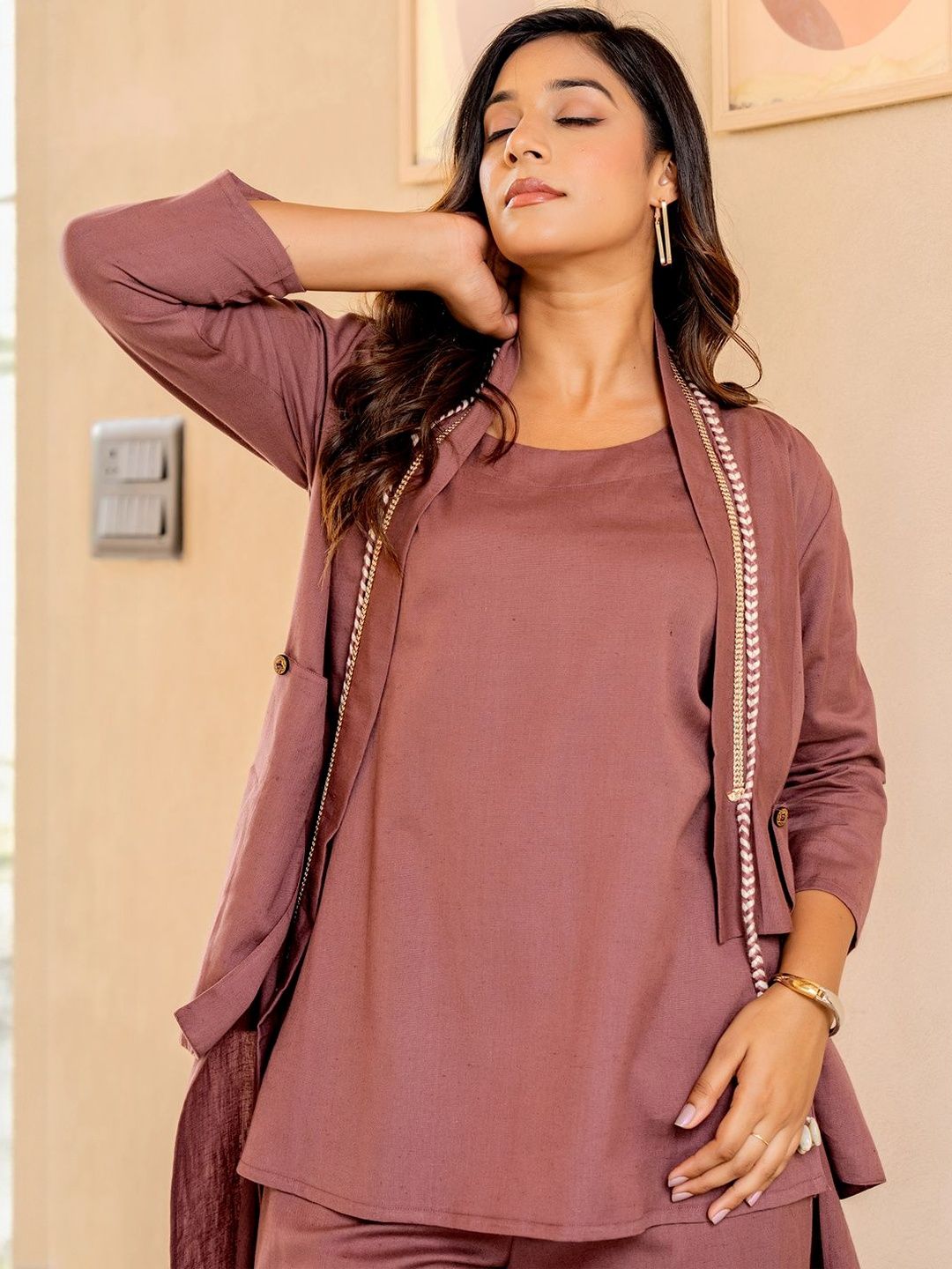 Pure Cotton Kurta with Palazzo And With Jacket