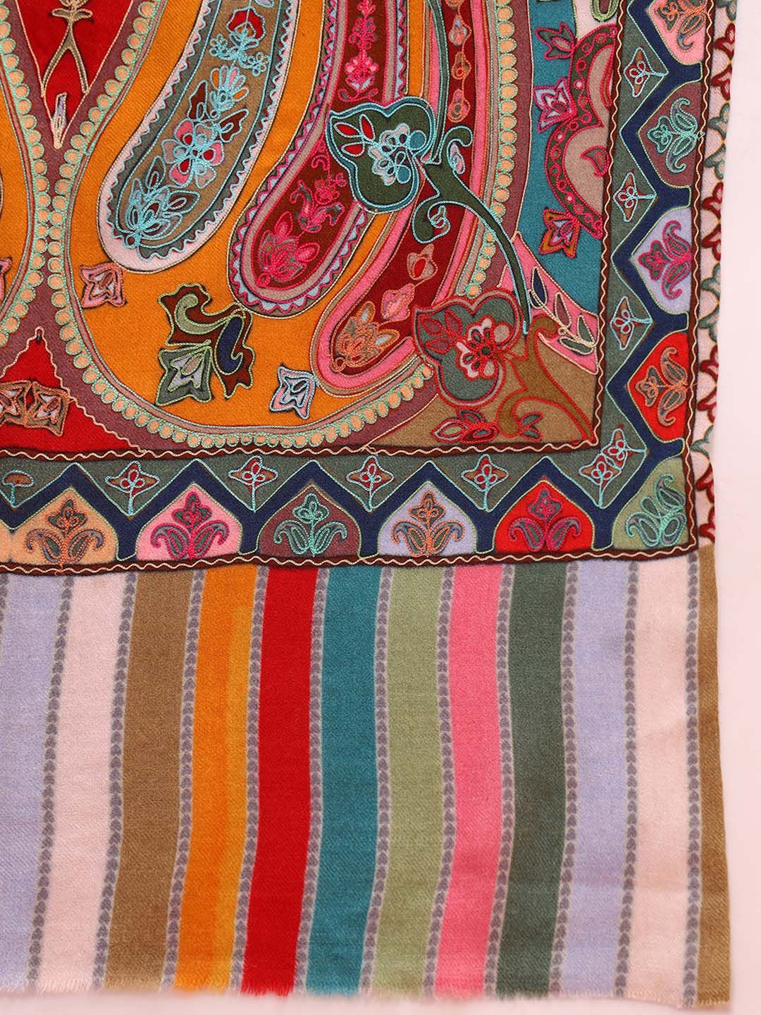 Dhiyona PA Ethnic Motifs Embroidered Shawl