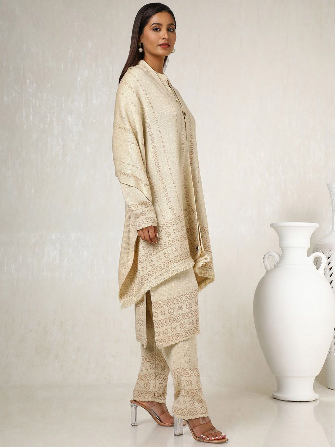 Dhiyona SO Women's Ethnic Motifs Woven Design Beads and Stones Kurta with Trousers & Dupatta