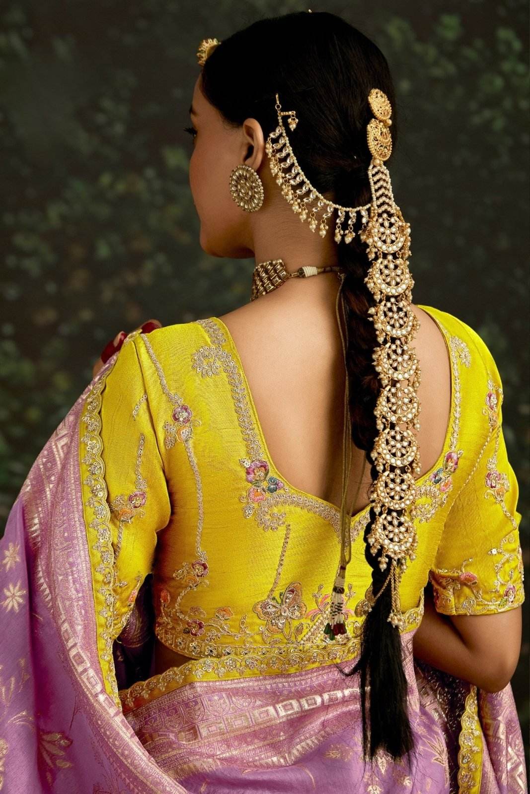 Dhiyona KM Women Lavender Banarasi Dola Silk Saree