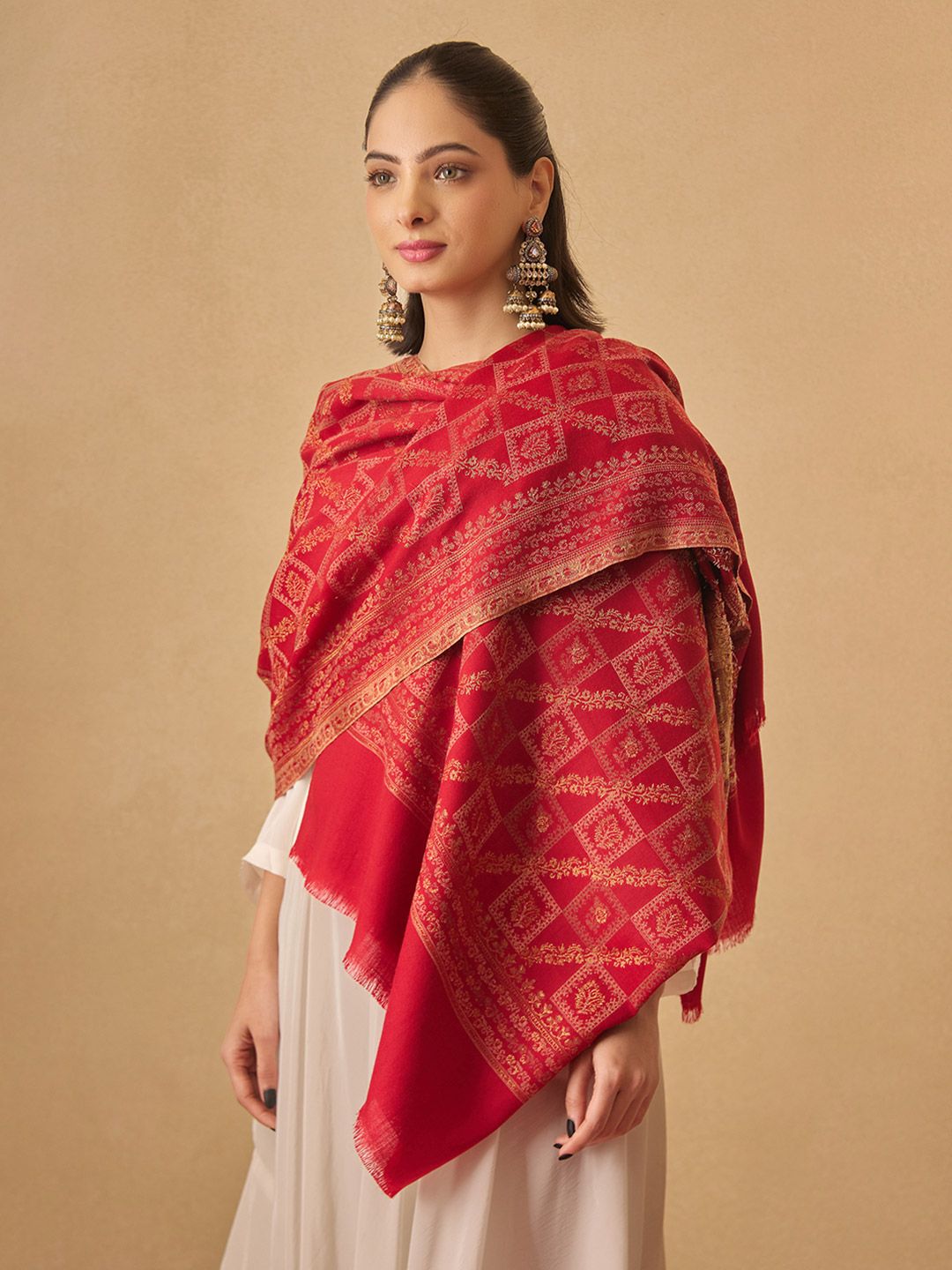 Dhiyona PA Geometric Woven Design Shawl