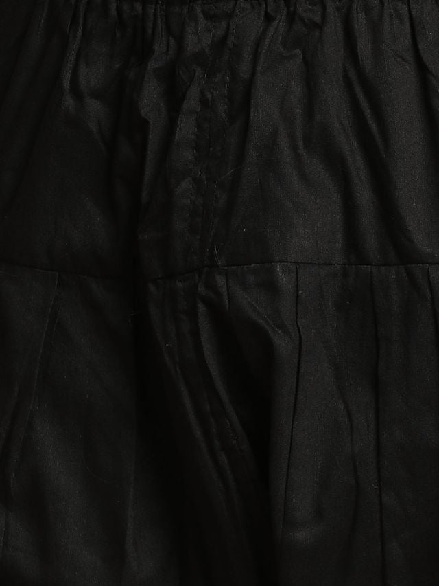 Men's Black Georgette Straight Kurta and Patiala Set