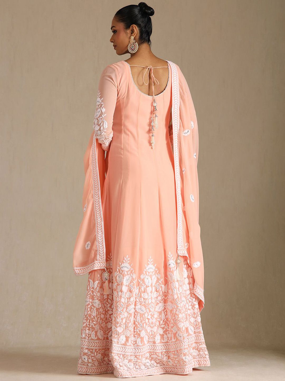 Dhiyona SO Women's Women Ethnic Motifs Embroidered Thread Work Anarkali Kurta with Churidar & Dupatta
