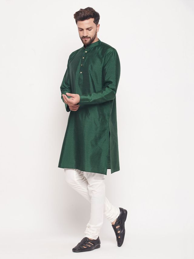 Men's Gold Silk Blend Straight Kurta