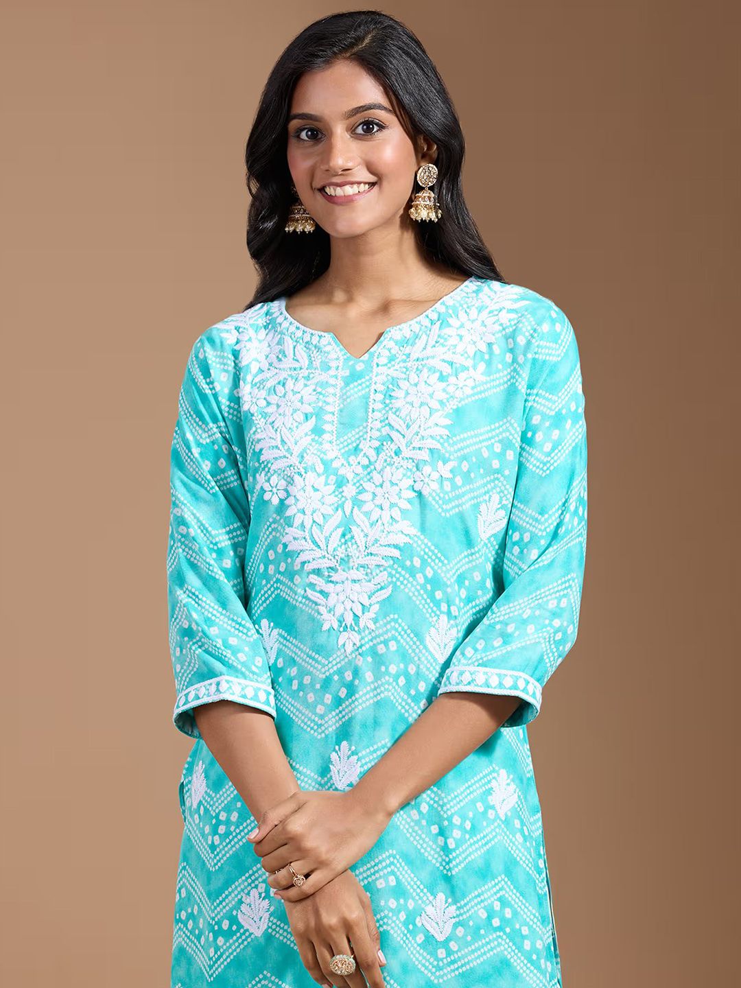 Dhiyona OD Women Ethnic Motifs Embroidered Chikankari Kurta