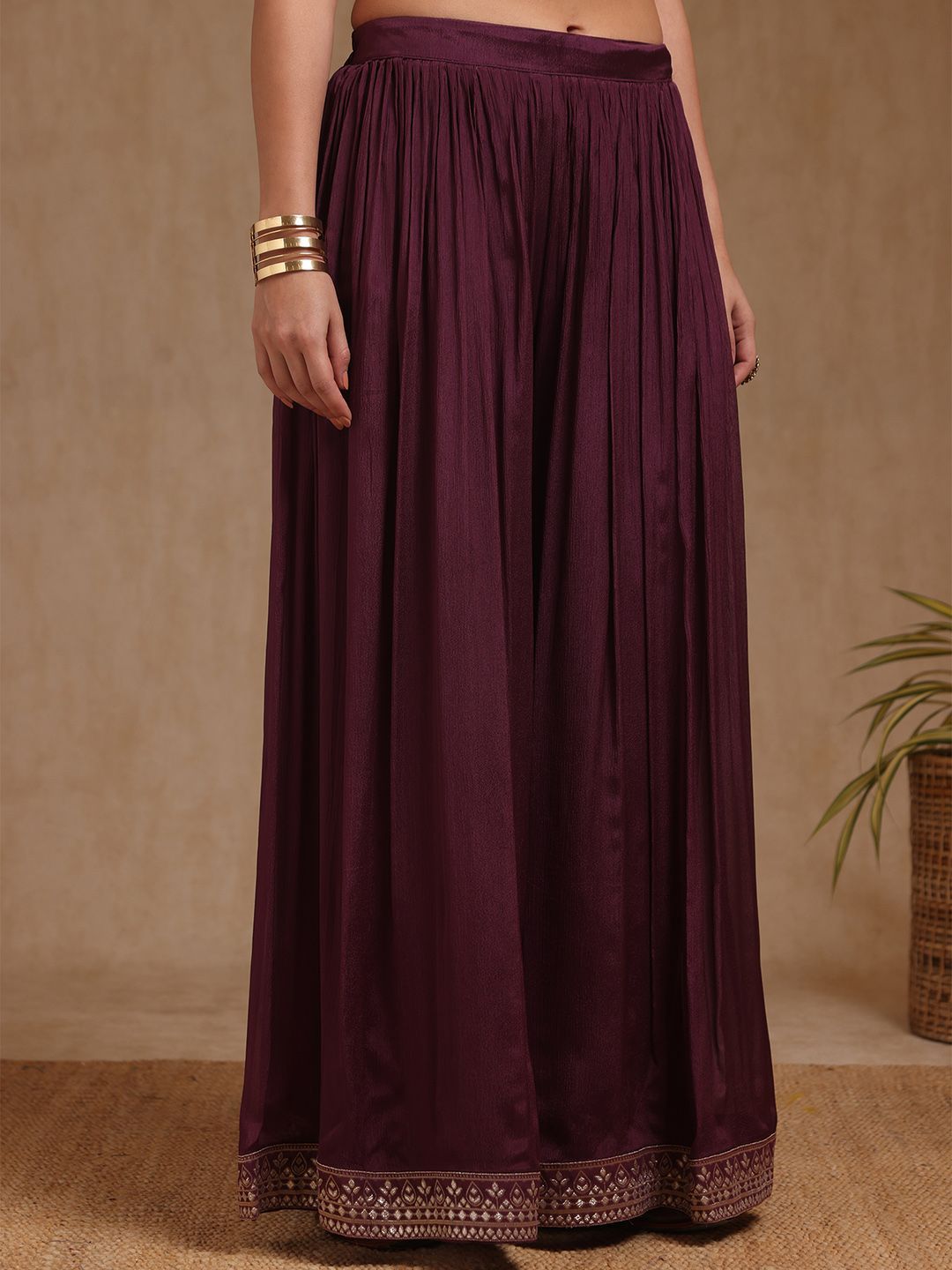 Dhiyona SO Women's Women Ethnic Motifs Regular Beads and Stones Kurta with Palazzos & With Dupatta