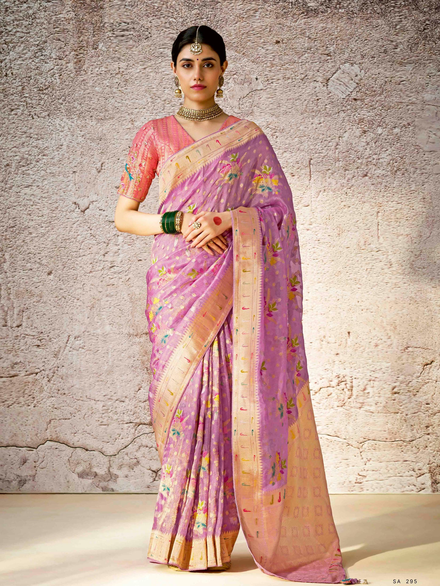 Dhiyona KM Women Royal Purple Banarasi Silk Saree With Traditional Zari Weaving
