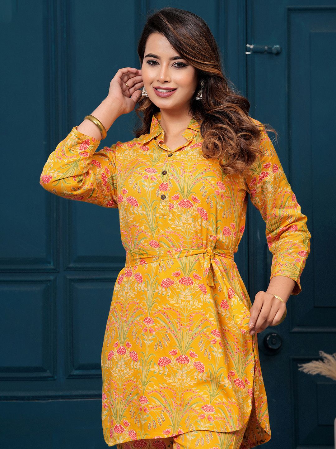 Dhiyona IE Printed Tunic With Trousers Co-Ords