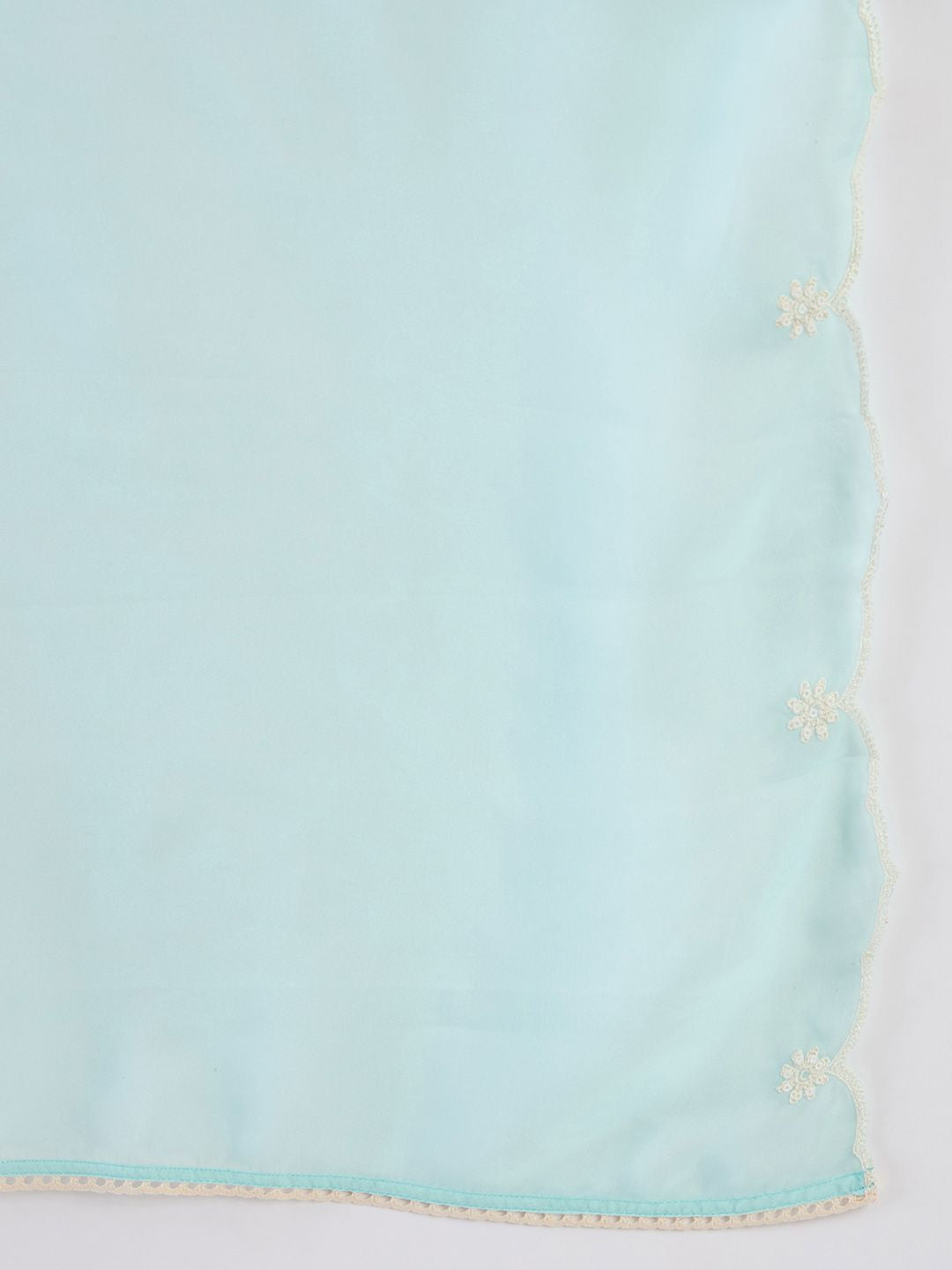 Dhiyona IE Floral Yoke Design Liva Straight Kurta With Trousers & Dupatta