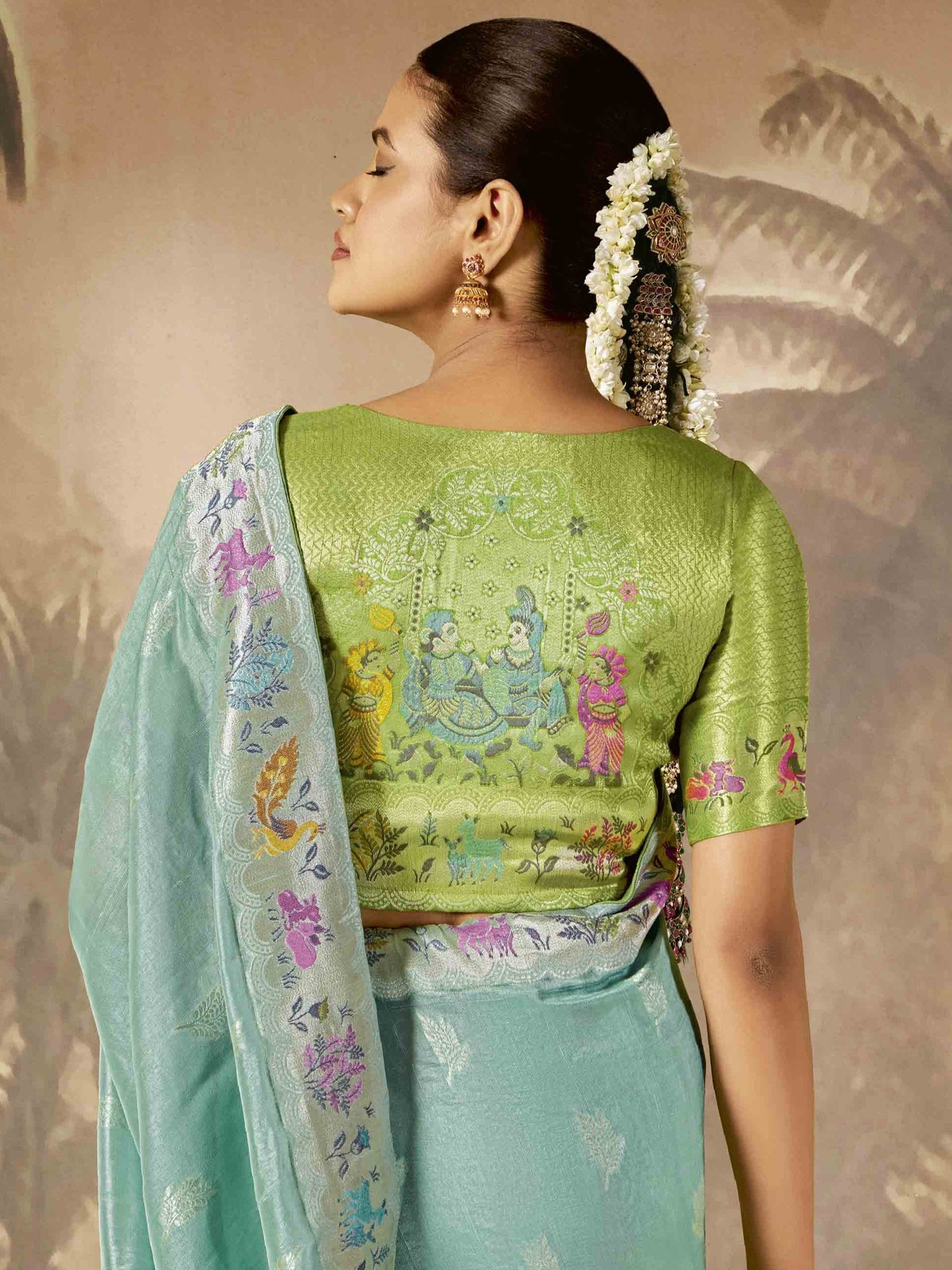 Dhiyona KM Women Elegant Sea Green Designer Saree “ Perfect For Festive, Party & Wedding Wear