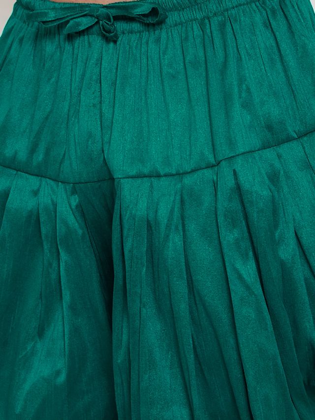 Men's Green Silk Blend Regular Dhoti