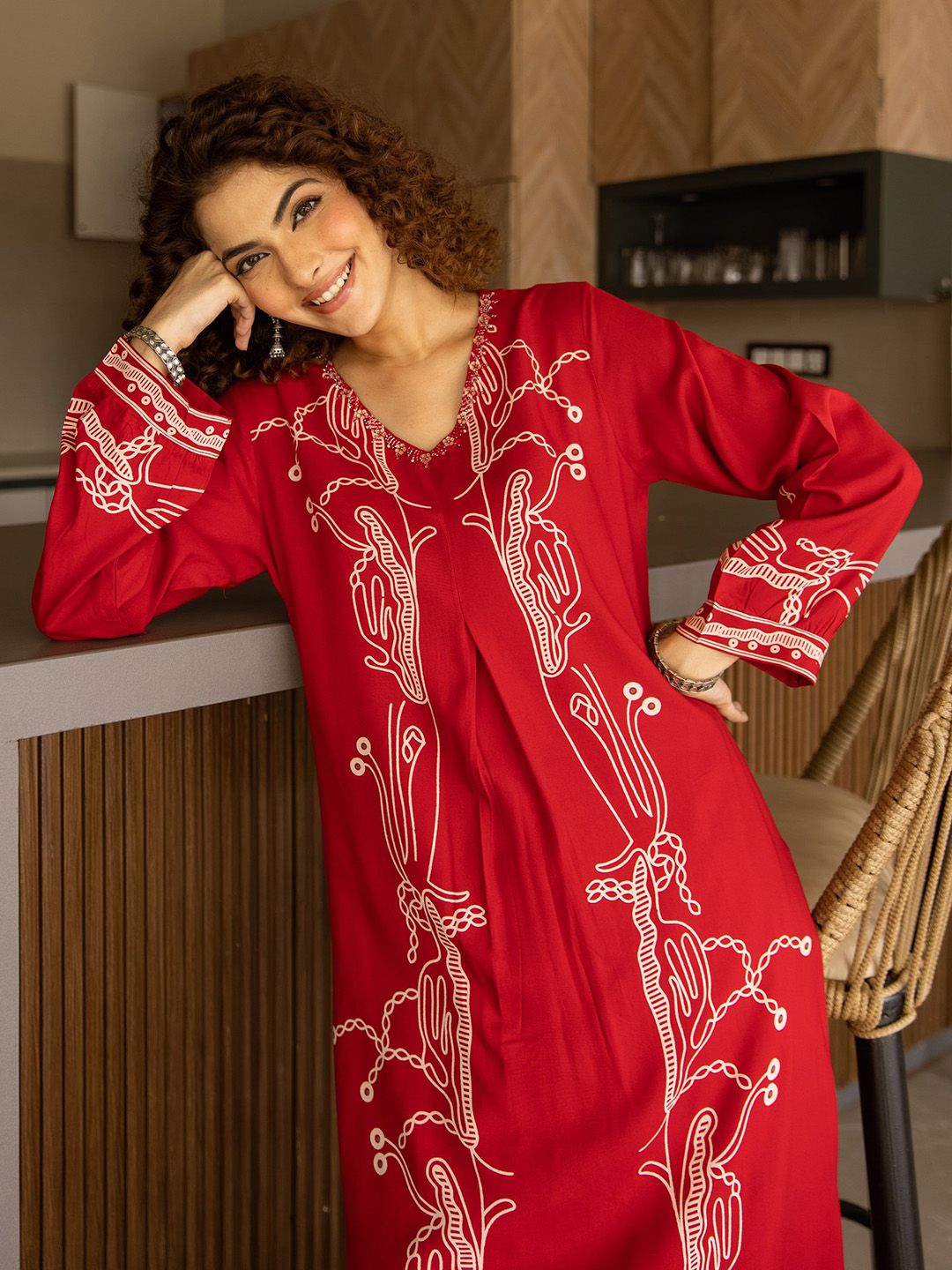 Dhiyona SN Women's Printed Straight Kurta & Palazzos