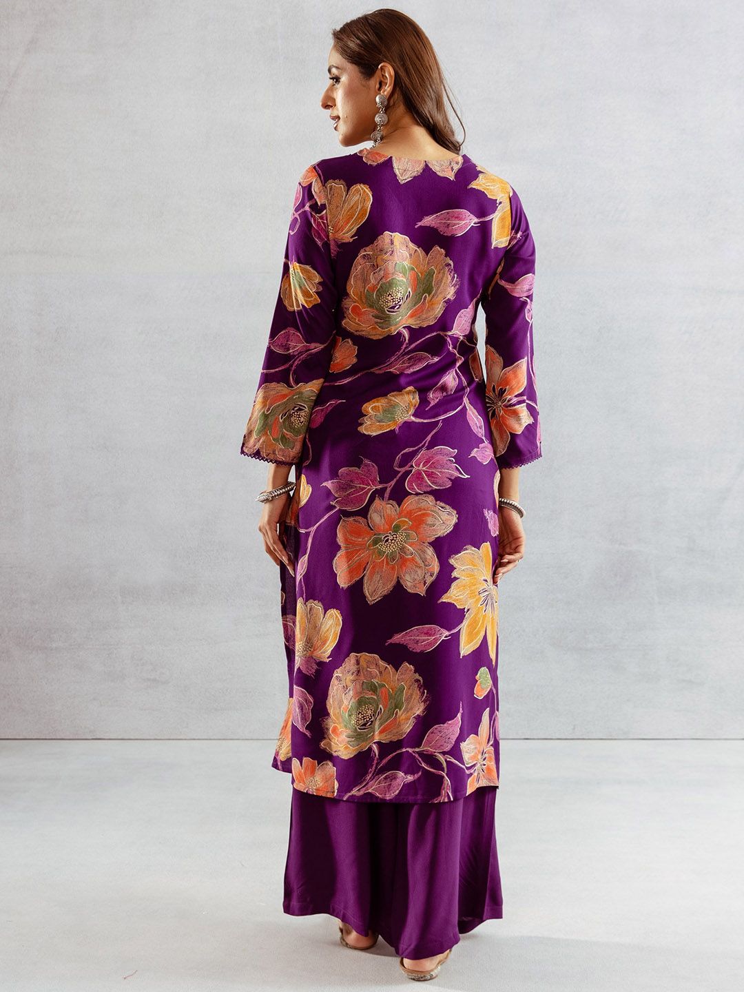 Dhiyona SN Women's Floral Printed Kurta with Palazzo