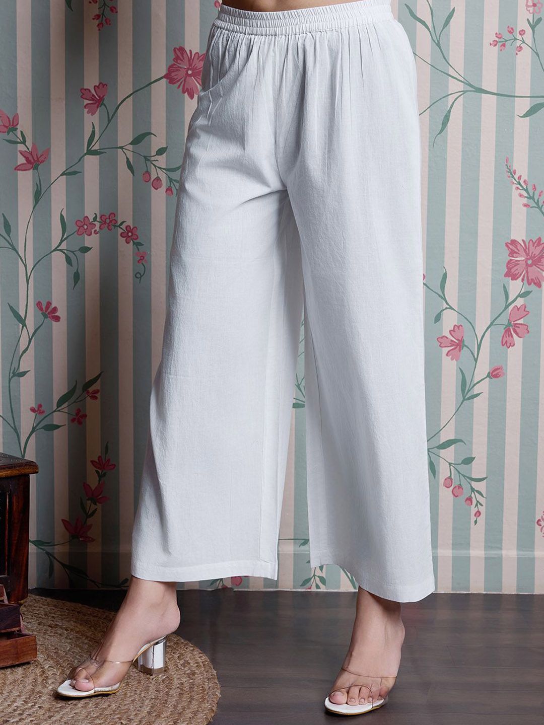 Dhiyona OD Embroidered Thread Work Straight Kurta with Palazzos