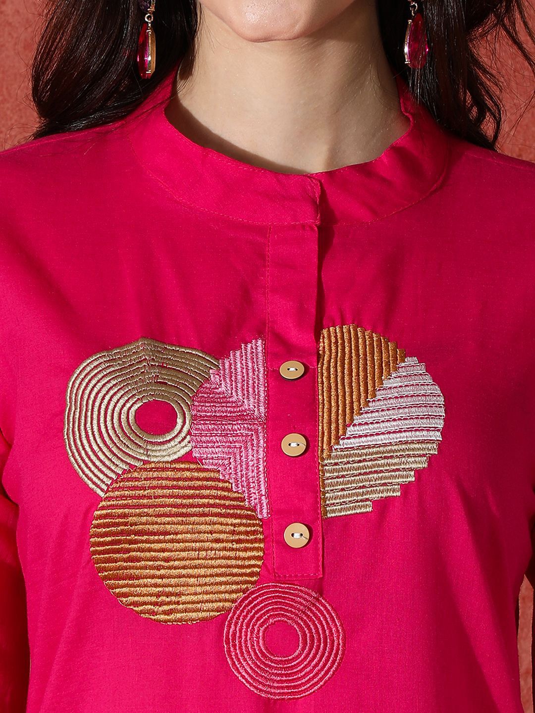 Dhiyona SN Women's Embroidered Pure Cotton A-Line Kurta & Trouser With Dupatta