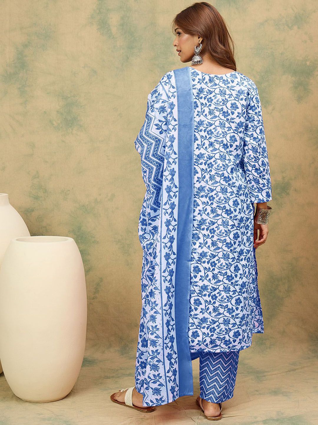 Dhiyona VA Women's Floral Printed Kurta with Palazzo & Dupatta