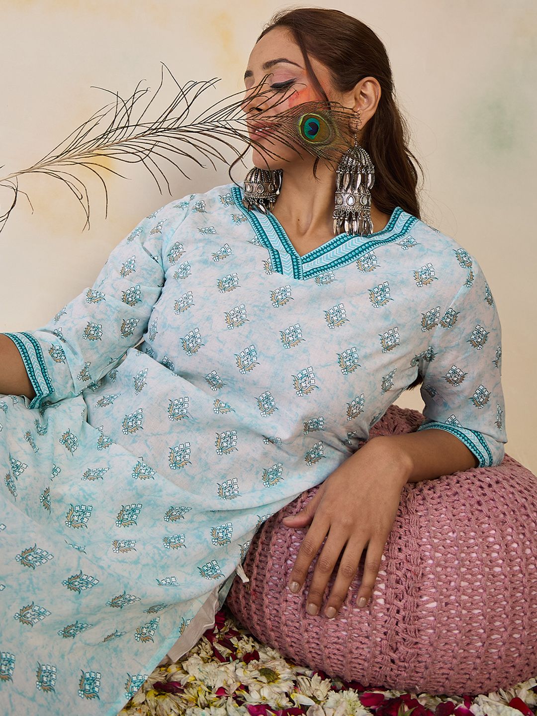 Dhiyona IE Women Ethnic Motifs Printed Floral Kurta