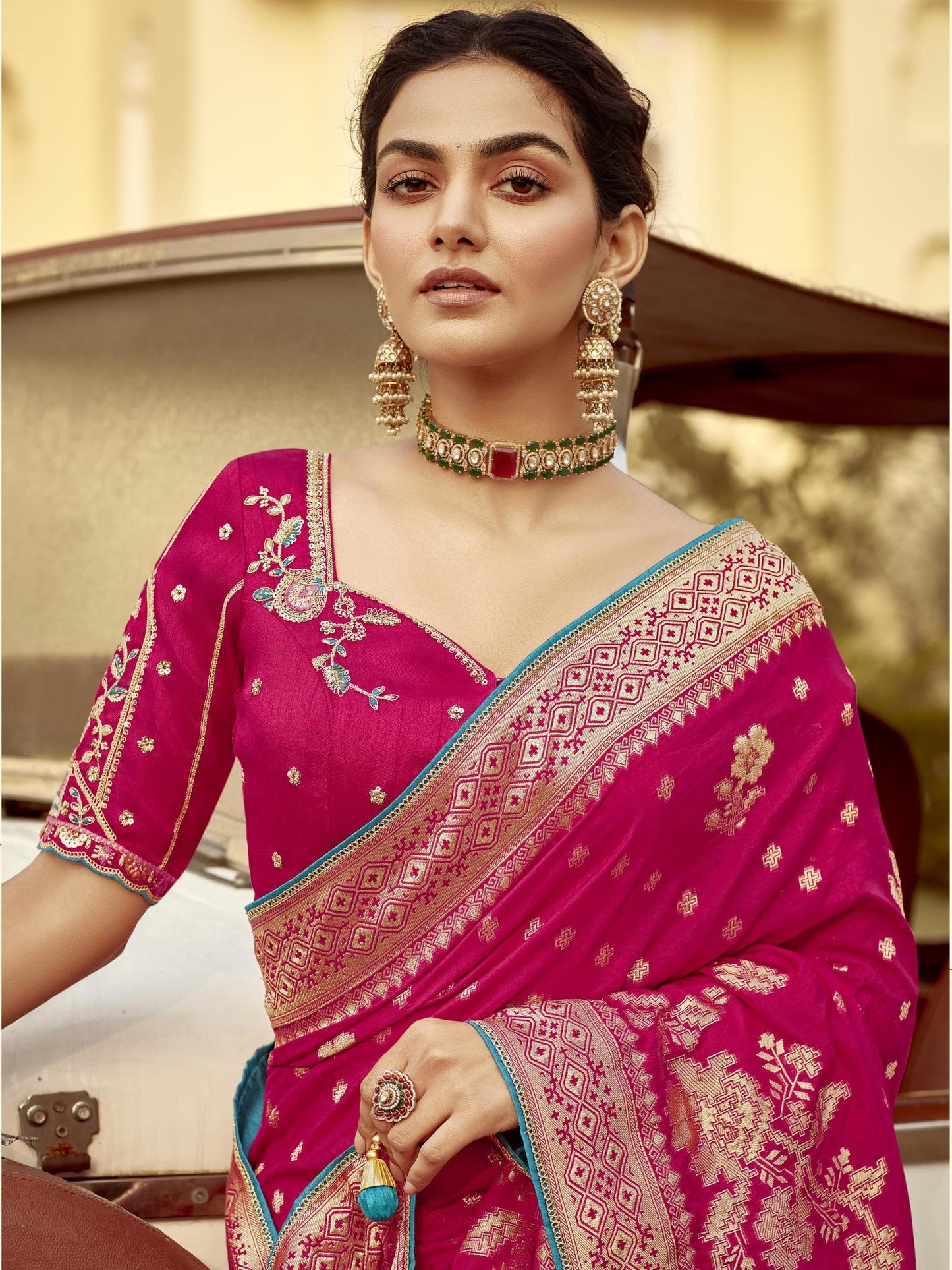 Dhiyona KM Women Pink Silk Saree “ A Classic Statement