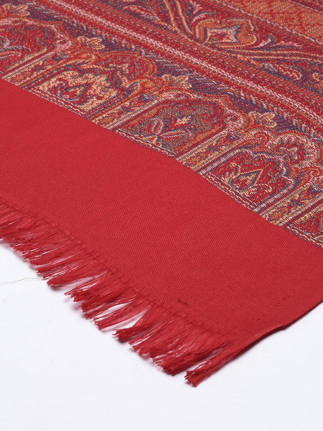 Dhiyona PA Women Red Woven Design Jamawar Shawl
