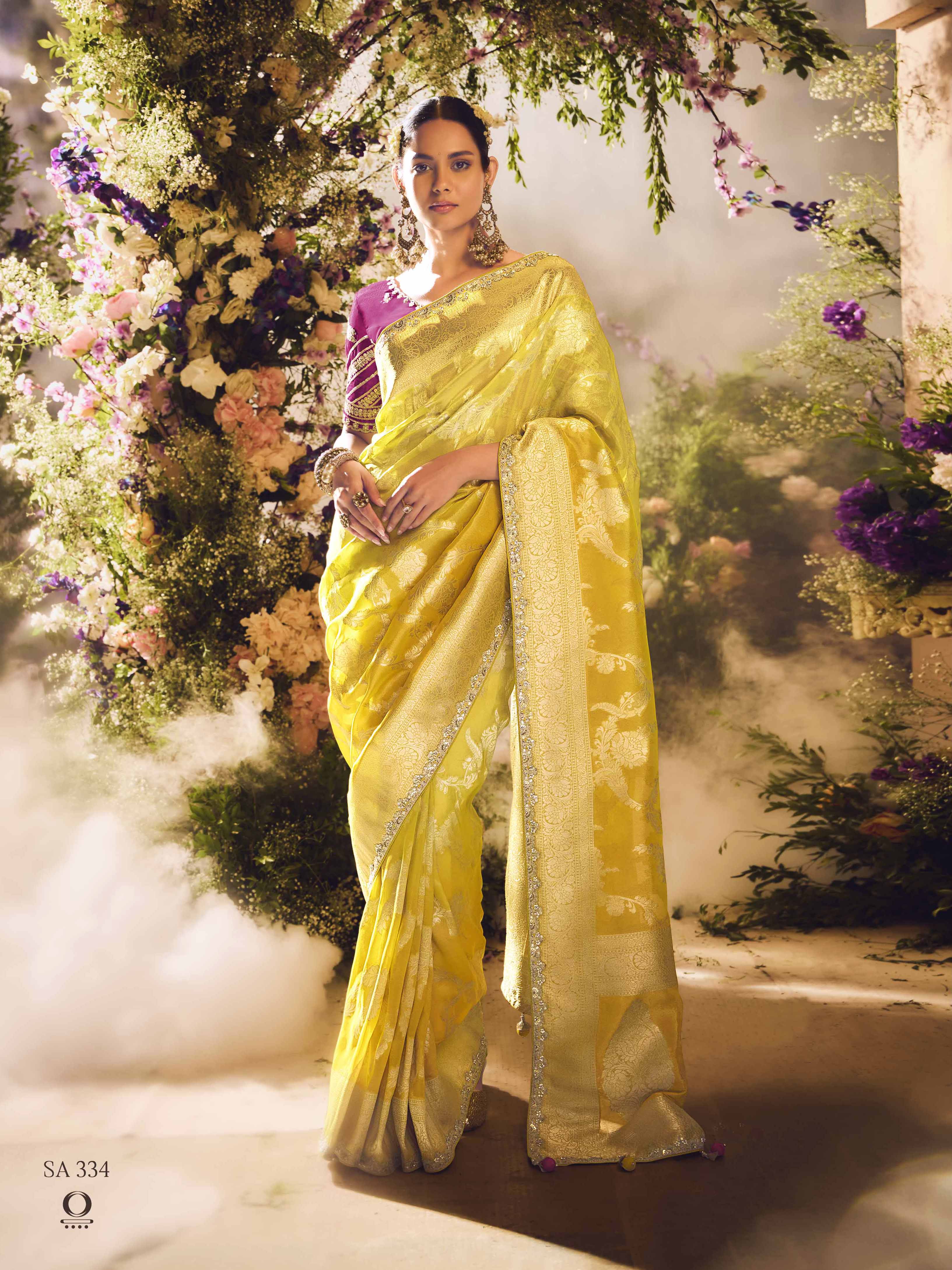 Dhiyona KM Women The Golden Sunrise: A Celebration In Yellow & Magenta
