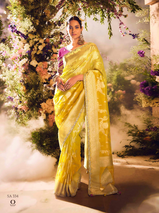 Dhiyona KM Women The Golden Sunrise: A Celebration In Yellow & Magenta