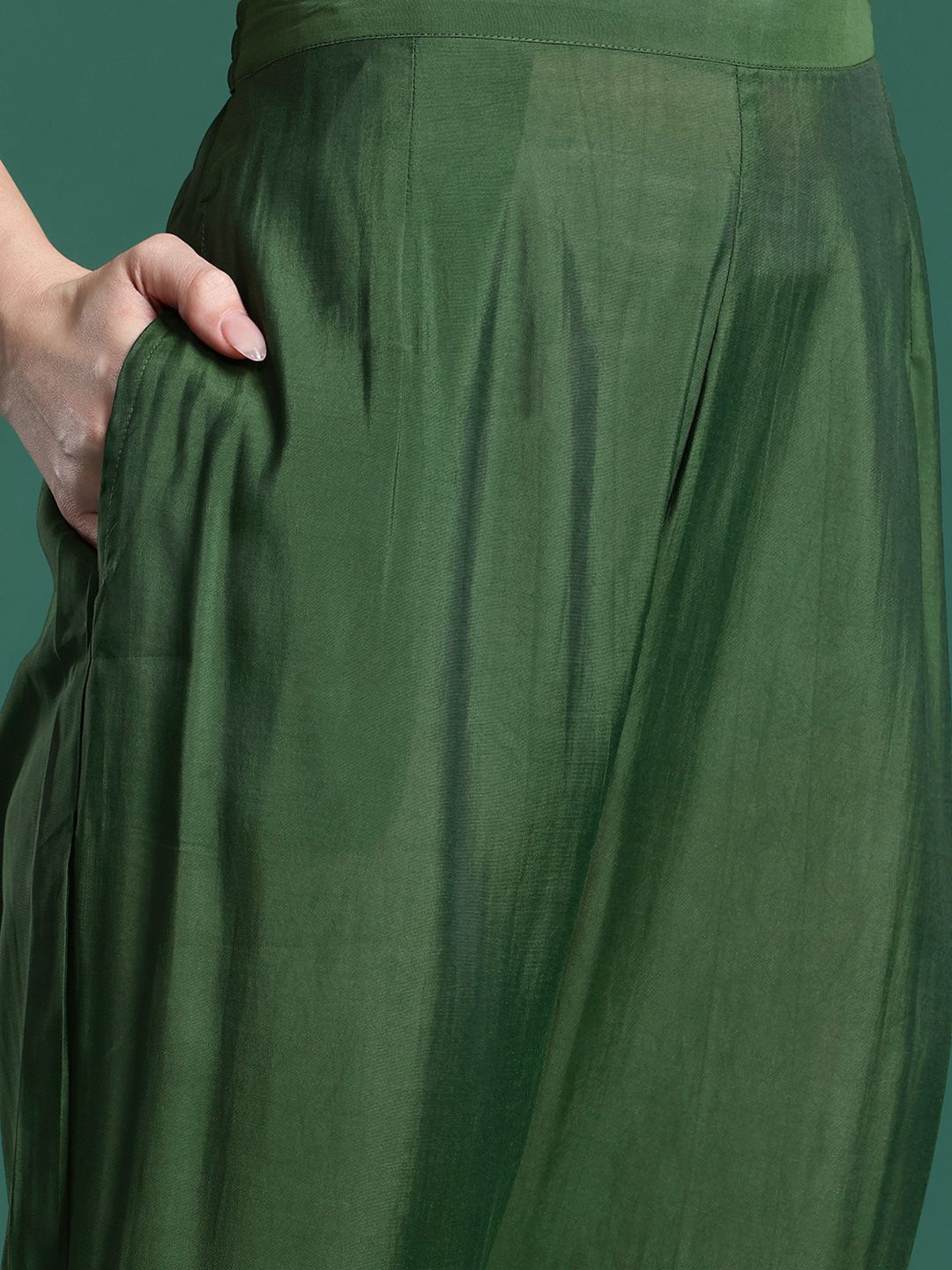 Floral Embroidered Sequinned Kurta with Trousers & With Dupatta