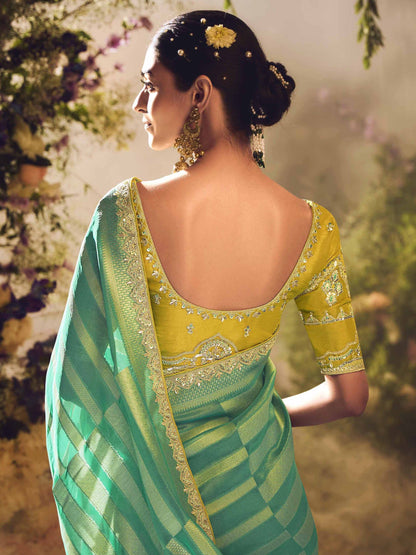 Dhiyona KM Women The Tropical Bloom: A Symphony Of Green And Gold