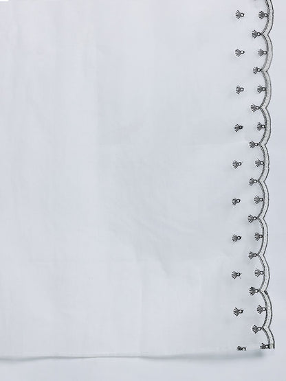 Embroidered Kurta with Trousers & Dupatta