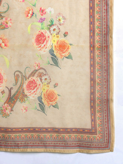 Yoke Design Thread Work Kurta With Trousers & Dupatta