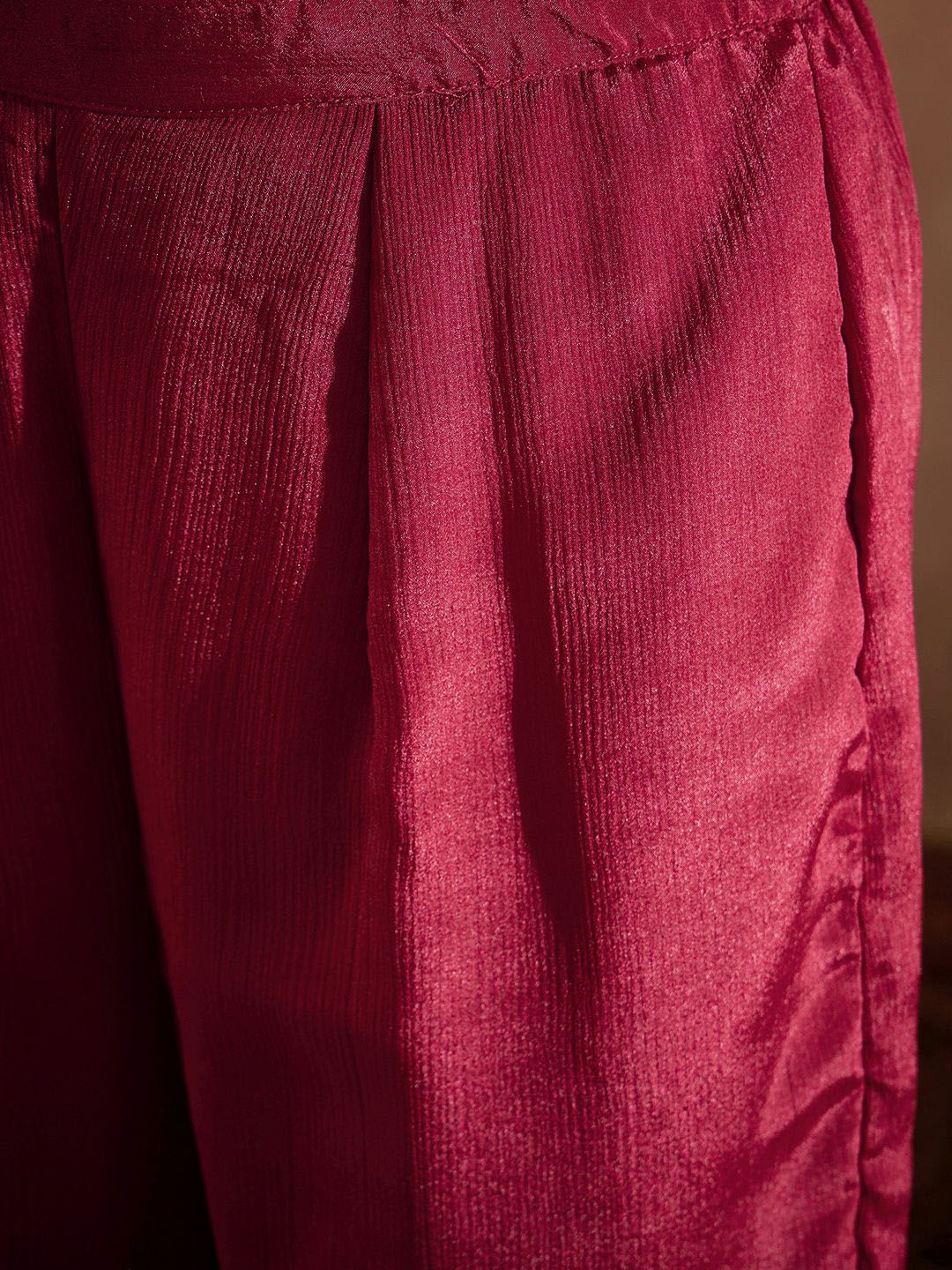 Dhiyona IE Ethnic Motifs Embroidered Sequinned Straight Kurta With Sharara And Dupatta