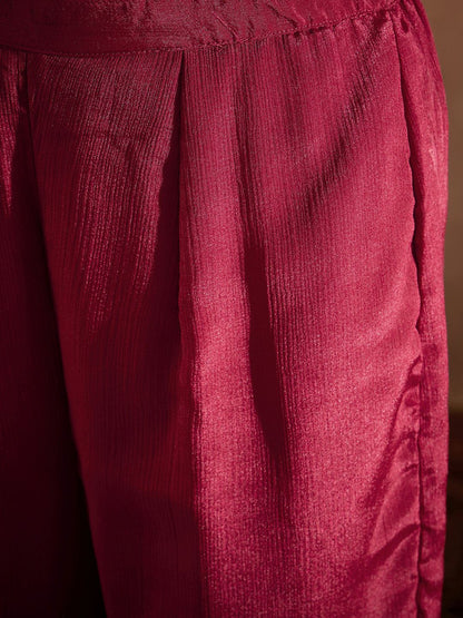 Dhiyona IE Ethnic Motifs Embroidered Sequinned Straight Kurta With Sharara And Dupatta