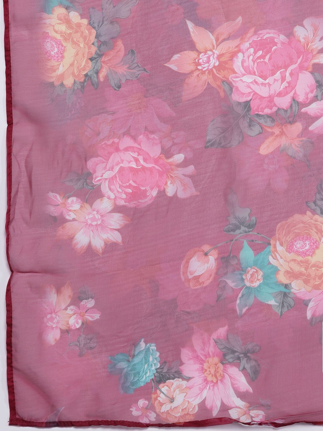 Women Floral Yoke Design Regular Thread Work Kurta with Trousers & With Dupatta