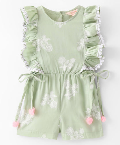 Girls Cotton satin Spagetti Jumpsuit