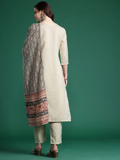 Women Regular Kurta with Trousers & With Dupatta