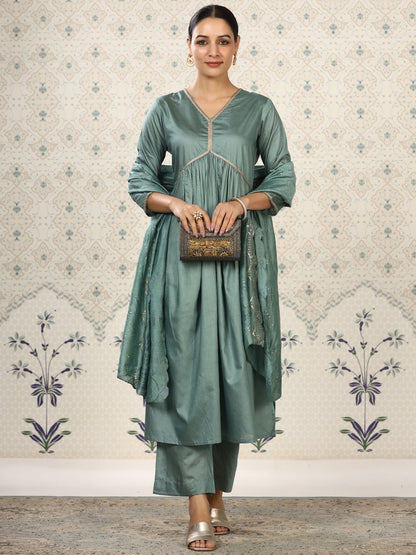 Dhiyona OD  Gotta Patti Empire Kurta with Trousers & Dupatta