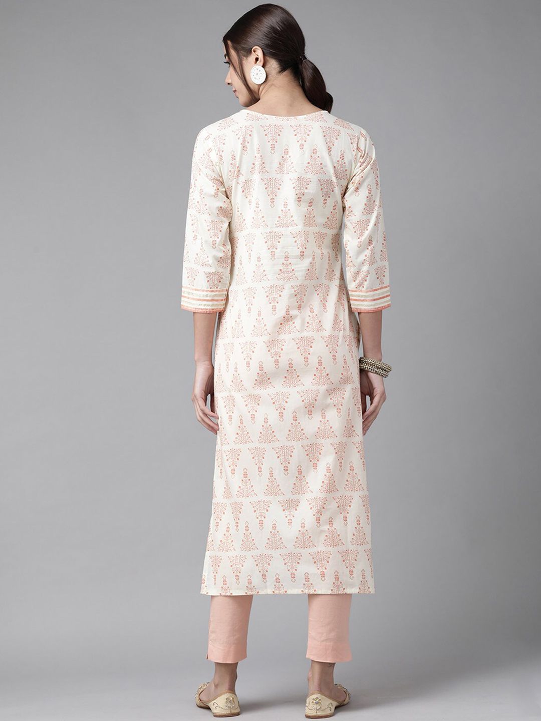 Dhiyona IE Women Off White Ethnic Motifs Printed Kurta