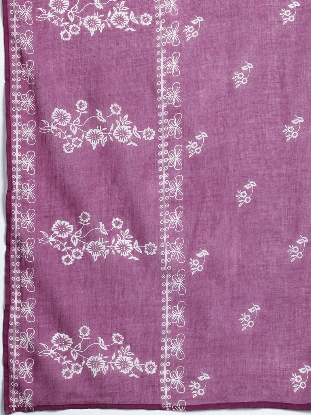 Floral Printed Sequinned Pure Cotton Kurta with Trousers & With Dupatta