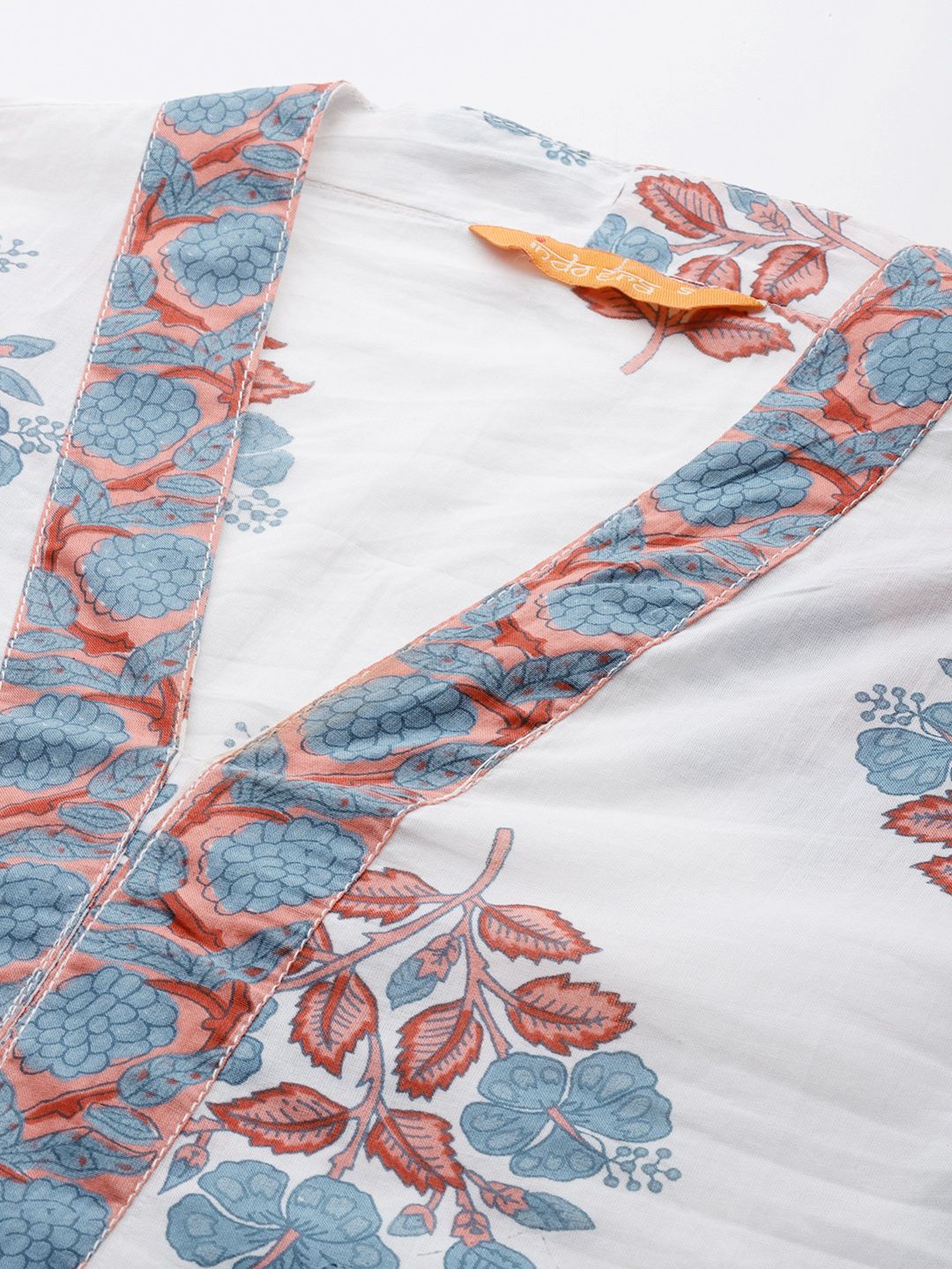 Floral Printed Pure Cotton Kurta with Trousers