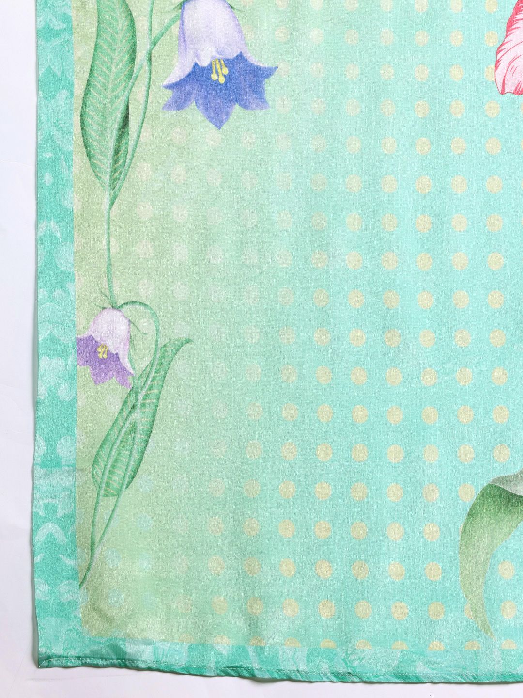 Floral Embroidered Thread Work Kurta With Trousers & Dupatta