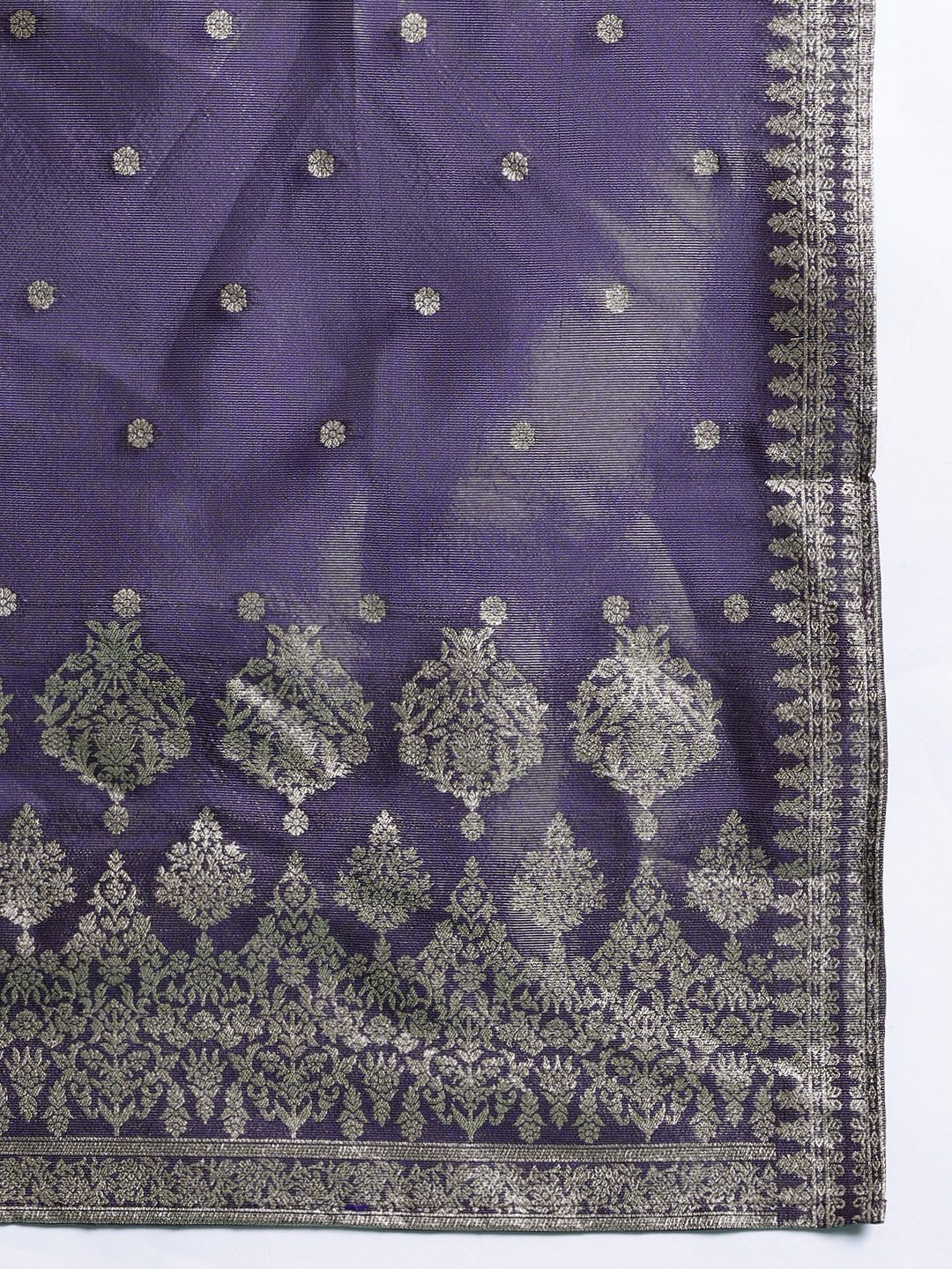 Dhiyona IE Women Ethnic Motifs Jacquard Zari Kurta with Trousers & With Dupatta