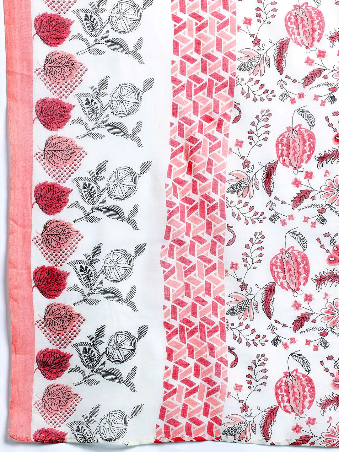 Dhiyona IE Floral Printed Pure Cotton Kurta with Trousers & Dupatta
