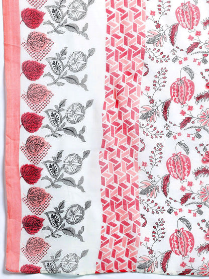 Dhiyona IE Floral Printed Pure Cotton Kurta with Trousers & Dupatta