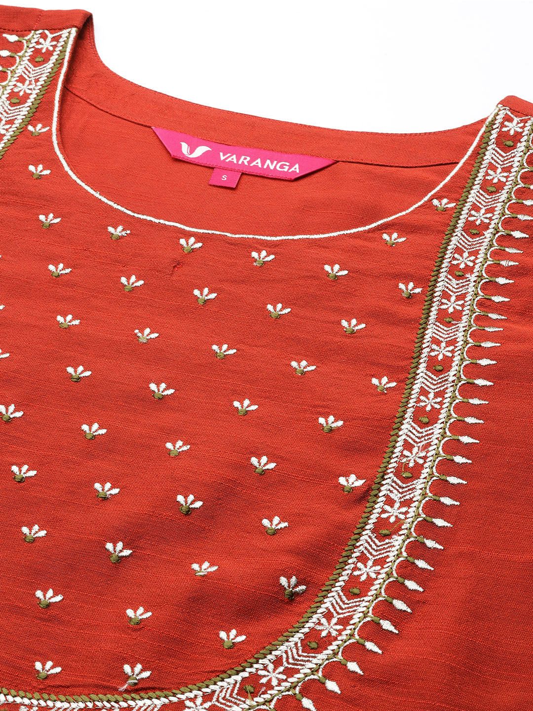 Dhiyona VA Women's Maroon Yoke Design Kurta with Trousers & With Dupatta