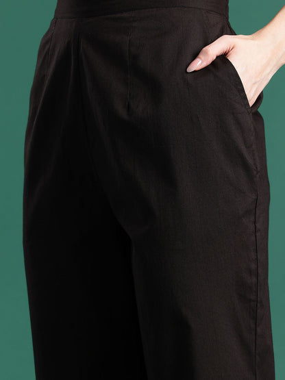 Dhiyona IE Ethnic Motifs Printed Pure Cotton Kurta with Trousers & Dupatta